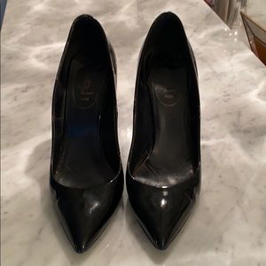 YSL patent leather black heels